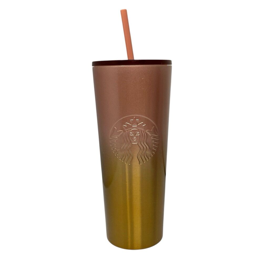 Starbucks Rose Gold Pink‎ Ombre Stainless Steel 24 oz Venti Tumbler Cold Cup